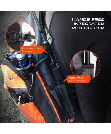 KastKing Pond Hopper Fishing Sling Tackle Storage Bag - Lightweight Sling Backpack for Fishing, Hiking, Hunting, and Camping - Orange Sling Bag - 17.7x12.6x6 Inches - Buy Online on SooperMarket.com