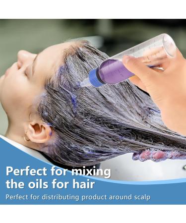 ASTER 4Pcs Oil Applicator Bottle for Hair Squeeze 4 OZ Empty Plastic Bottles Applicator with Twist Top Cap Clear Plastic Refillable Bottle PET Open/Close Nozzle - Multi Purpose(White Blue) - Buy Online on SooperMarket.com