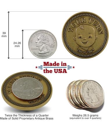 Diaper Changing Decision Making Coin for Expecting Parents | Fun Parenthood Celebration Gift - Buy Online on SooperMarket.com