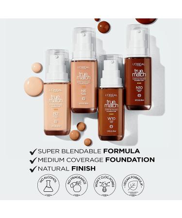 L'Oreal Paris True Match Super-Blendable Foundation SPF 17 N3 Light Medium 1 Fl Oz - Pack of 1 - Buy Online on SooperMarket.com
