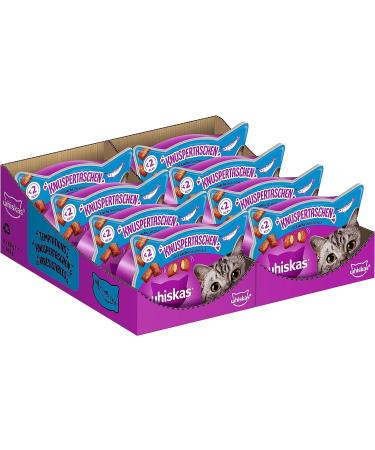 Whiskas Crunchy Bags Cat Snacks Salmon Pack of 8 (8 x 60 g) Salmon 60 g (Pack of 8)