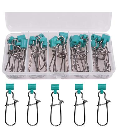 Heavy Duty Sinker Slides Duo Lock Snaps 25pcs/Box High-Strength Fishing Line Sinker Slider Swivel Snap Tackle Box Kit -Test: 220LB