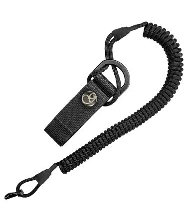 All of the ovary cable elastic key pendant made of Paracord Lanyard key band stretch strapping belt RSG holder with carabiner black