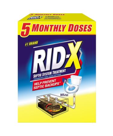 RID-X Septic Tank System Treatment, 5 Month Supply Powder, 49 Ounce