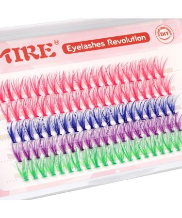 JIMIRE CL03 Colored Lash Clusters Individual Eyelashes - 100Pcs 14mm 3D Effect Pink Lashes for DIY Eyelash Extensions - CC Curl Wispy, Natural Look, Reusable Pack - 4 Colors - Buy Online on SooperMarket.com