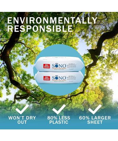SONO Disinfectant Wipes - Alcohol-Free, Medical-Grade, Multi-Surface Antibacterial Cleaning Wipes - 2 Pack x 80 Count - Buy Online on SooperMarket.com