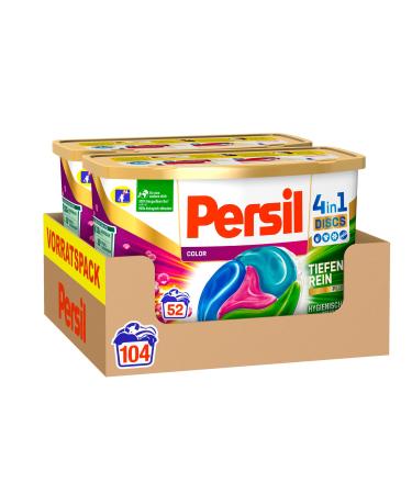 Persil Color 4in1 Discs (104 Washpia) color detergent with deep clean-plus technology and long-lasting freshness detergent for bright colors 104 pieces (1 Pack)