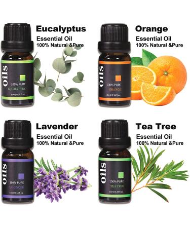 SIPA 100% Pure Aromatherapy Essential Oils Set (8 Pcs) - Lavender, Eucalyptus, Lemon Grass, Rosemary, Tea Tree, Peppermint, Orange, Frankincense - for Diffuser & Humidifier - Buy Online on SooperMarket.com