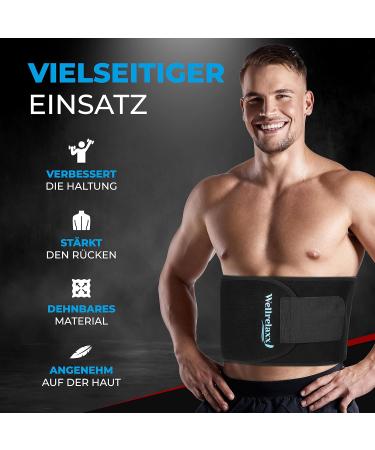 Wellrelaxx Women s Abdominal Girdle - Strong Adhesive Velcro Sweat Belt (Up to 115cm) | Waist Coach Belly Belt with Cell Phone Pocket Kidney & Back Support in Black - Buy Online on SooperMarket.com