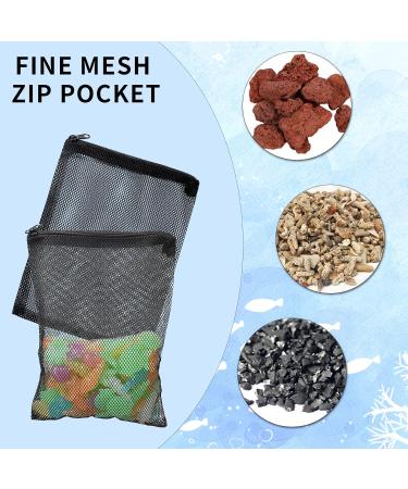 MOZEAT LENS Aquarium Filter Bag - 10 Reusable High Flow Zipper Bags for Activated Carbon & Bio-Ball - Black Network Filter Bags for Optimal Water Filtration - Buy Online on SooperMarket.com