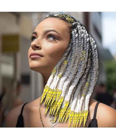 130-Piece Gold Locs Hair Jewelry Kit for Women - Dreadlocks Accessories, Beads, Braids, Hair Cuffs, Charms - Goddess Style - Buy Online on SooperMarket.com