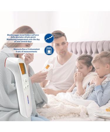 Farmamed Digital Infrared Forehead Thermometer - Non-Contact 3-Color Display Ideal for Newborns Kids & Adults - Fast & Accurate Temperature Measurement for Home & Environment - Buy Online on SooperMarket.com