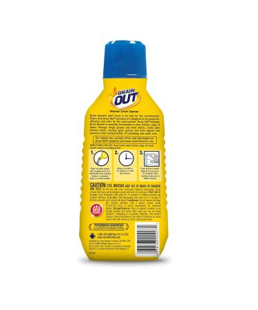 Drain OUT Kitchen Drain Opener & Cleaner - 16 oz Citrus Grease Remover for Food Blockages - Fast & Effective International Shipping - Buy Online on SooperMarket.com