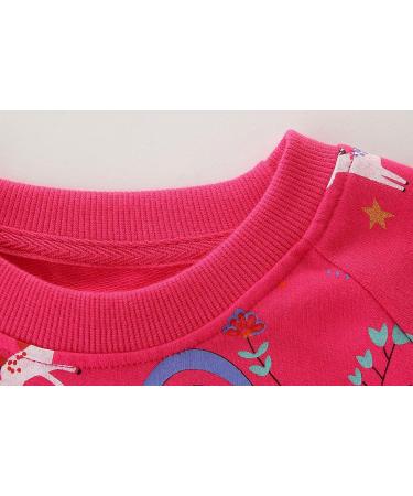 Girls Cotton Sweatshirt for Kids | Long Sleeve Casual Jumper | Age 4-5 Years | Rose Red - Buy Online on SooperMarket.com