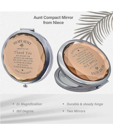 Special Aunt Gift from Niece: Mirror Compact, Keychain, Thank You & Birthday Gift - Buy Online on SooperMarket.com