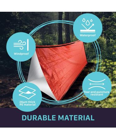 FosPower Emergency Sleeping Bag - Waterproof Survival Shelter Tent & Thermal Blanket with Whistle | Bivvy Bag for Camping, Hiking & Outdoors - Buy Online on SooperMarket.com