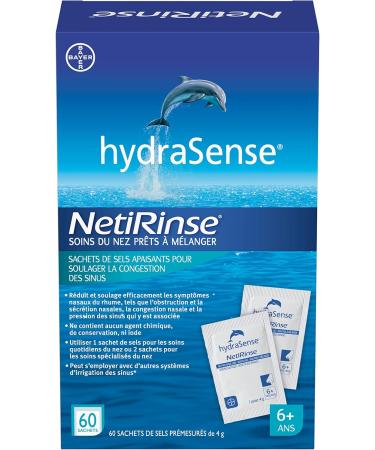 hydraSense NetiRinse Refill Salt Packets Universal Pre-Measured Self-Mix Packets Reduces and Relieves Nasal Cold Symptoms 60 Count - Buy Online on SooperMarket.com