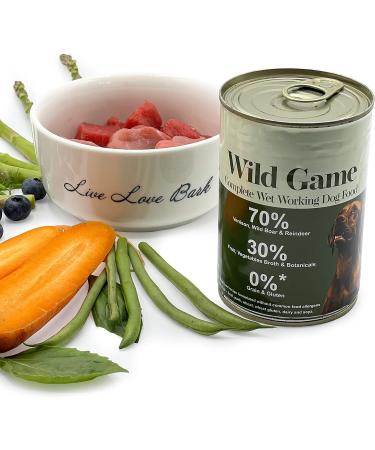 Venison & Wild Boar Mix (4x400g) Plus Medium Size Antler Chew Toy Grain-Free Wet Dog Food for Active Dogs by Wild Antler - Buy Online on SooperMarket.com