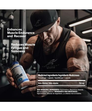 CONFIDENT SPORTS - Beta Alanine - 100% Pure Beta-Alanine - Push Harder Lift Heavier and Break Your Limit with Our Pre Workout - Maximum Strength + Absorption - 120 Count - 40 Servings 120 count (Pack of 1) - Buy Online on SooperMarket.com