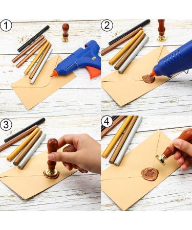 15 Bronze Glue Gun Sealing Wax Sticks for Retro Vintage Stamp and Letter | Ideal for Wedding Invitations, Cards, Envelopes, Snail Mails, Gifts - Buy Online on SooperMarket.com
