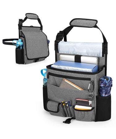 Luxja Car Front Seat Organiser Car Seat Storage Organiser with Cover Car Seat Organiser Grey