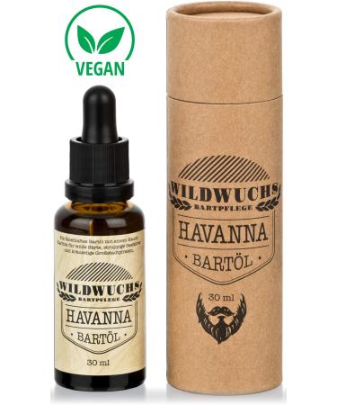Bart l Havana from Wildwuchen Bartpflege - Beard Oil Bart Oil Naturally and vegan for a soft beard and healthy beard growth with fragrance after Caribbean (1 x 30 ml)