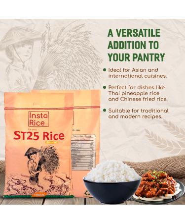 Insta Rice Premium ST25 Fragrant Sticky Rice from Vietnam - Versatile Aromatic Rice 5kg - Buy Online on SooperMarket.com
