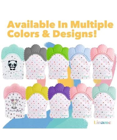 Liname 2 Pack Teething Mitten with Soothing Toy - Crinkle Sound and Textured Silicone - Blue - Buy Online on SooperMarket.com