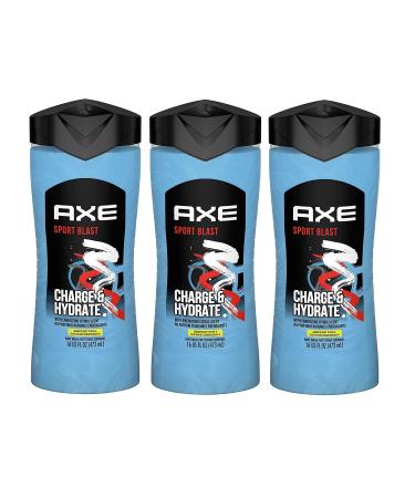 AXE 2in1 Shower Gel and Shampoo Sports Blast 16 Ounce 48 Count (Pack of 3)