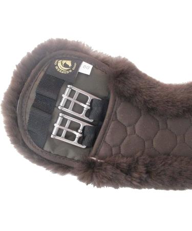 Merauno Lamb Wool Moon Belt Saddle Belt | Short Dressage Belt | Anatomical Shape | Equestrian Sport | Quality Merino Wool | Brown 80cm - Buy Online on SooperMarket.com