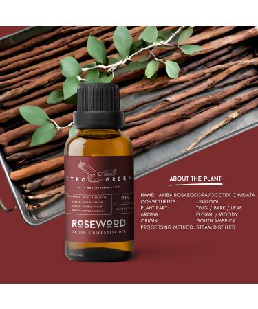 100% Organic Rosewood Essential Oil | Pure & Natural | 30ml - 1oz | Aromatherapy | Unblended - Buy Online on SooperMarket.com
