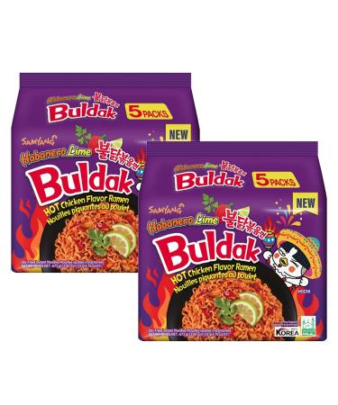 Samyang Habanero Lime Noodles Buldak Hot Chicken Flavour Ramen 135g (Pack of 10) HALAL