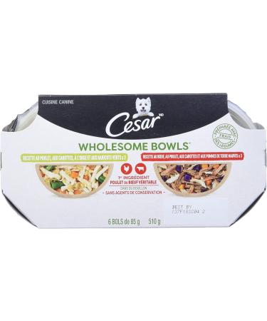 CESAR Simply Crafted Wet Dog Food Chicken Carrots & Green Beans & Wholesome Bowls Wet Dog Food Chicken Carrots Barley & Green Beans - Beef Chicken Carrots & Purple Potato 6x85g Variety Pack - Buy Online on SooperMarket.com