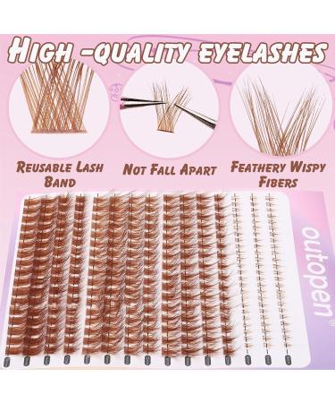 Eyelash Clusters Extension Kit - 40D+60D Mix Individual Lashes with Glue & Tweezers for DIY Wispy Look (Brown-SET2 - Buy Online on SooperMarket.com