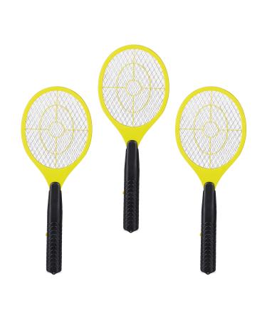 3 x electrical fly swatter without chemical fabrics fly slower against flying mosquitoes & mosquitoes Fly Swatter yellow yellow yellow 3 Pack