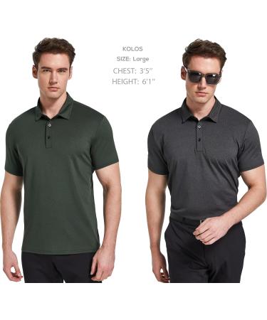 TelaLeo Men's Polo Shirts 5-Pack - Quick Dry Short Sleeve Golf T Shirt - Moisture Wicking - Black/Grey/Green/Blue - Large - Buy Online on SooperMarket.com