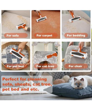 ACE2ACE Pet Hair Remover Dog and Cat Hair Removal Brush Reusable Lint Roller for Furniture Couch Rug and Bedding Orange - Buy Online on SooperMarket.com