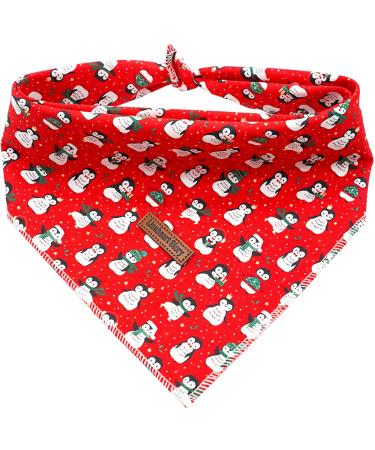 Lionheart Glory Dog Haller 1 Packer Washable Soft Cotton Christmas Libbar Schal adjustable Kerchief square dog Neck towel for small dogs red neckerchiefs S (1 Pack) B: Christmas penguin