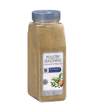 McCormick Culinary Poultry Seasoning, 12 oz - One 12 Ounce Container of Poultry Seasoning Spice with No MSG for Chicken Turkey, Stuffing and Casserole Recipes 12 Ounce (Pack of 1)