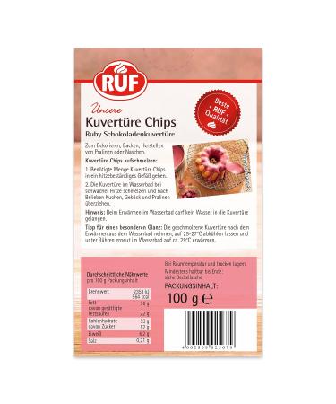 Ruby Kupert re Chips - Pink Chocolate for Glazing & Decorating Cakes Tarts & Chocolates | Gluten-Free 100g | International Shipping - Buy Online on SooperMarket.com