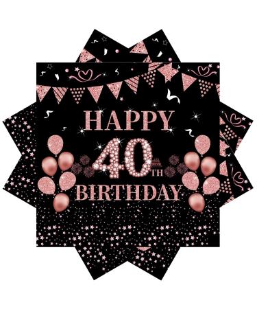 40 pieces of rose gold napkins birthday 40th birthday ros gold paper party napkins 33 x 33cm paper napkins for man girl birthday party decoration ros gold 40th