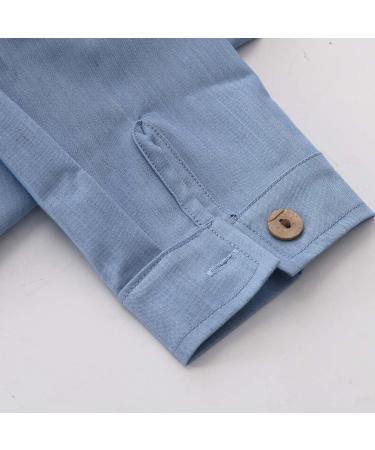 TUNUSKAT Women's Denim Shirt - Back Slit Roll Up Long Sleeve Top - Blue XX-Large - Buy Online on SooperMarket.com