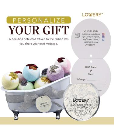 Fathers Day Gift: 10 Oversized Bath Bombs with Shea & Coco Butter, Dry Flower Petals, Multiple Fragrances - Rich Spa Bath Set in Cute Tub - Perfect Birthday Gift for Women and Men - Buy Online on SooperMarket.com