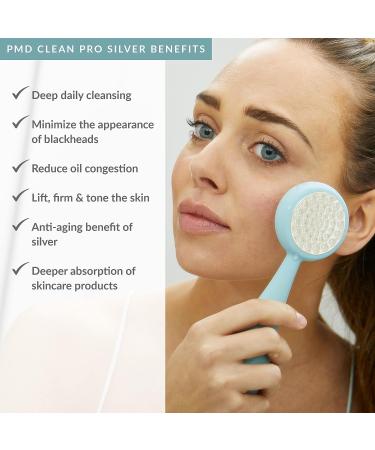 PMD Clean Pro Silver: Smart Facial Cleansing Device with Silver ActiveWarmth & Anti-Aging Massager - Buy Online on SooperMarket.com