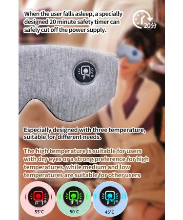 Ewarmer Cordless Rechargeable Heated Eye mask for Dry Eyes - Stye Eye Treatment Warm Compress Relieve Blepharitis Pink Eye Hot Compress Therapy Mask Steam Eye Mask with Sound Reminder (Grey) Gray - Buy Online on SooperMarket.com
