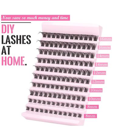 Focipeysa Wispy Cluster Lashes 120pcs | D Curl Fluffy Individual Lashes 8-16mm | Natural Look DIY Eyelash Extensions - Buy Online on SooperMarket.com
