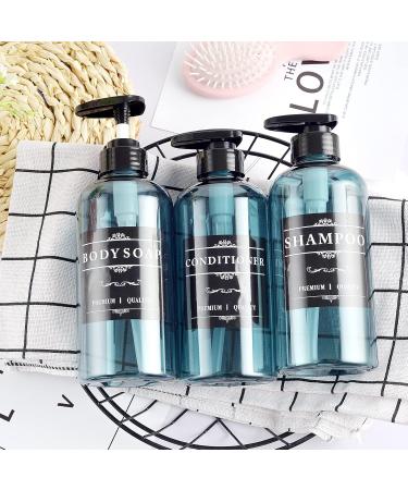 3 Pack - 500ml Empty Pumping Bags | Blue Shampoo Bottle Pump Dispenser | Ideal for Shower & Body Soap - Buy Online on SooperMarket.com