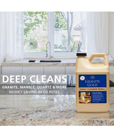 Granite Gold Daily Cleaner Refill 64oz - Streak-Free Cleaning for Natural Stone Countertops & Floors - Made in USA - Citrus Scent - Buy Online on SooperMarket.com
