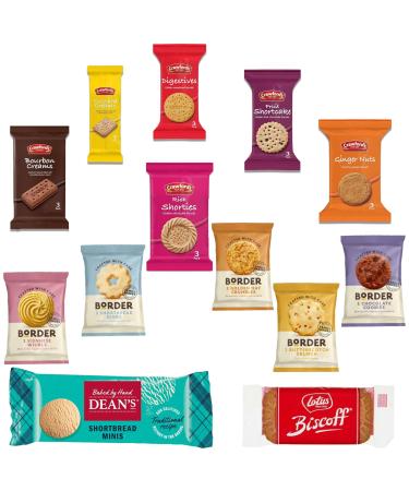 Border Biscuit Lotus Biscoff Crawfords and Deans Shortbread Biscuits Pick N Mix - Choose From 5+ Flavours | Lotus-Biscuits Shortbread-Mini Rounds Custard Digestives - Pack of 20 (4 of Each)