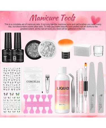 COSCELIA Poly Nail Gel Kit with UV Light 36W - 6pcs Extension Gel Set for Color Changing & Glitter Nails - Beginner Manicure Kit with Base, Top Coat, and Slip Solution - Ideal Gift for Women and Girls - Buy Online on SooperMarket.com